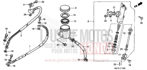 MAITRE-CYLINDRE FREIN AR. CYLINDRE XL1000VY de 2000